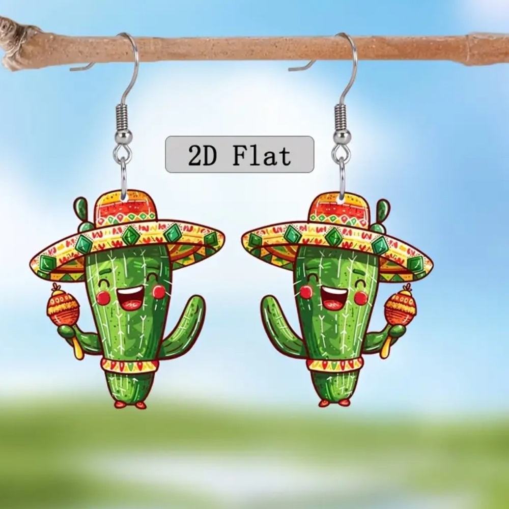 Colorful Cactus Earrings